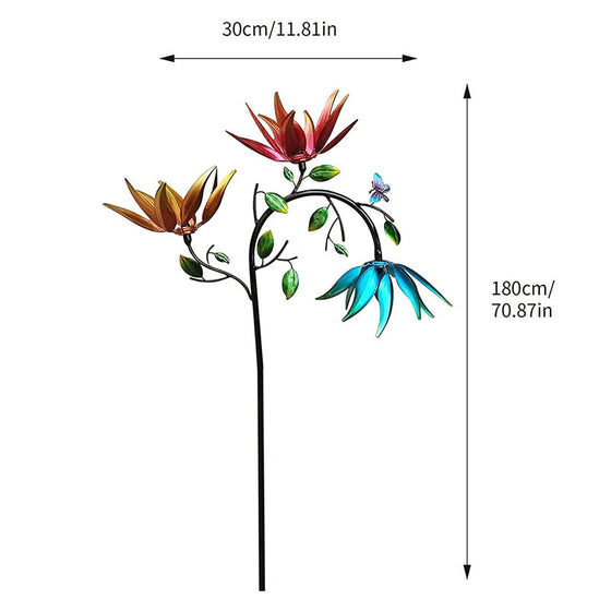 Wunderschöner Sommer-Windspiel mit bunten Blumen