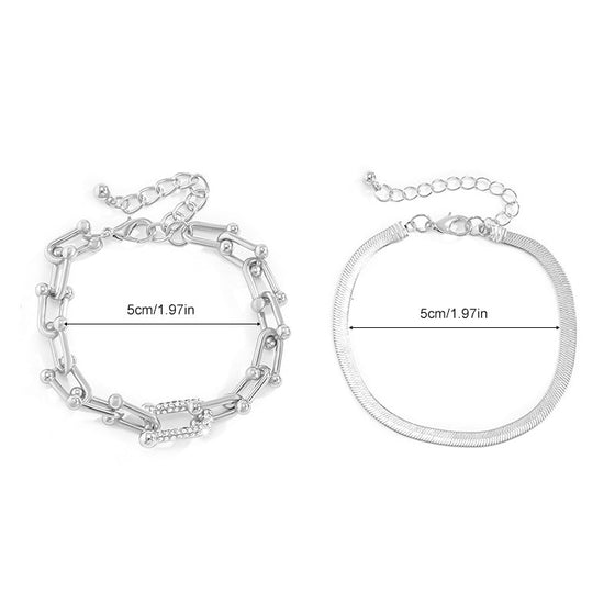 Minimalistisches Schlangenknochen-Metallarmband