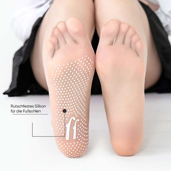 Unsichtbare, rutschfeste Kristallseidensocken für Frühling und Sommer