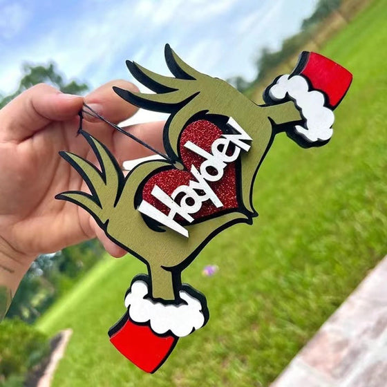 Personalisierter Grinchmas-Ornament, Weihnachtsschmuck