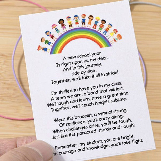 Erster Tag der Schule Armband und Karte Sets Student Geschenk von Lehrer