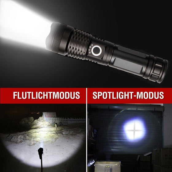 Superhelle und wasserdichte Militär-Taschenlampe mit Zoom