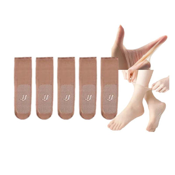 Unsichtbare, rutschfeste Kristallseidensocken für Frühling und Sommer