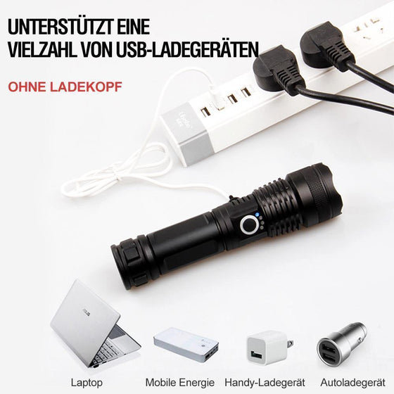Superhelle und wasserdichte Militär-Taschenlampe mit Zoom