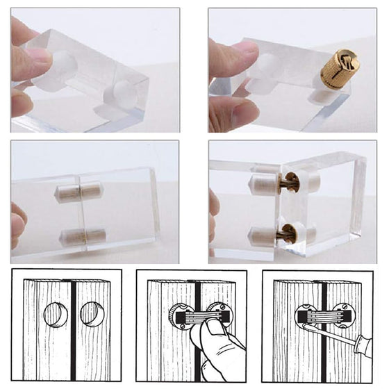 Verdeckte Messingscharniere