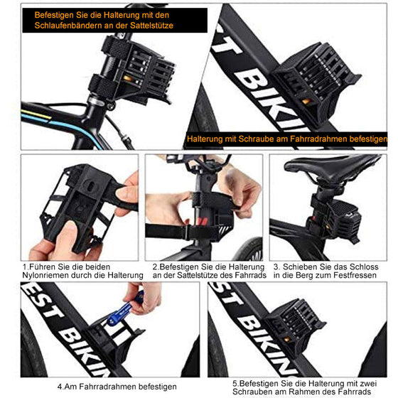 Sterk sikkerhets sammenleggbar sykkellås