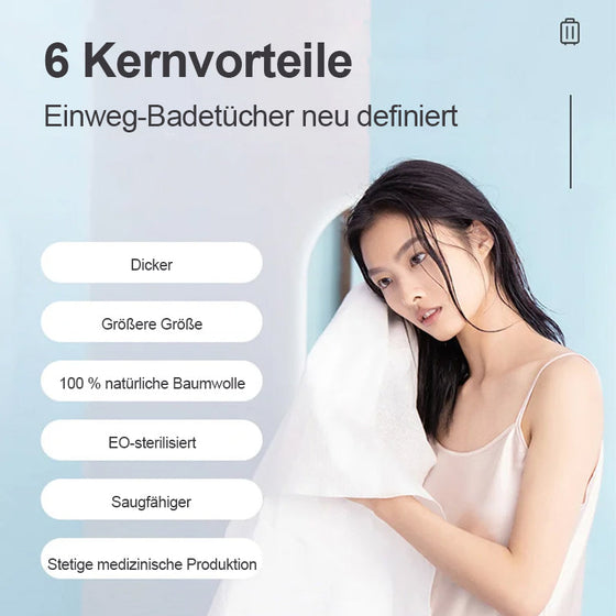 Einweg-Badetuch aus komprimierter Baumwolle