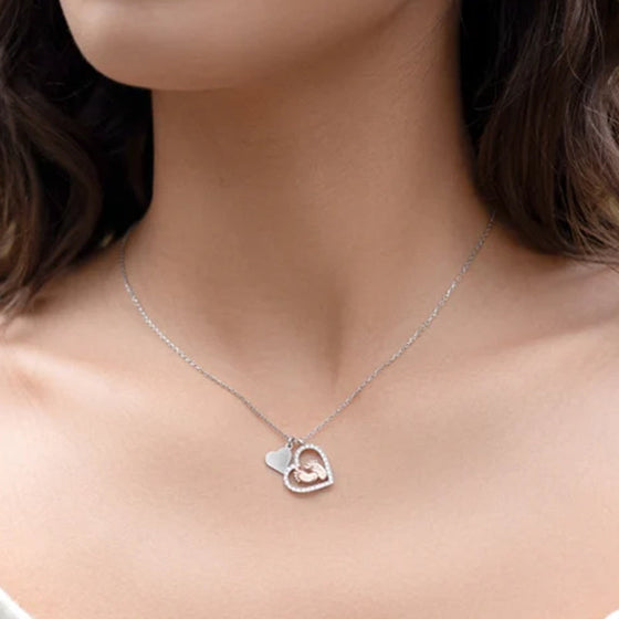 Halskette mit Herz-Fußabdruck