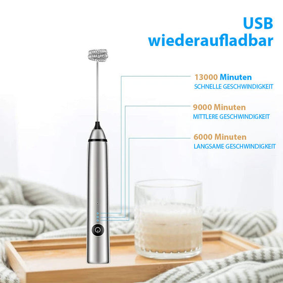 2 in 1 Elektrischer Schneebesen & Milchaufschäumer