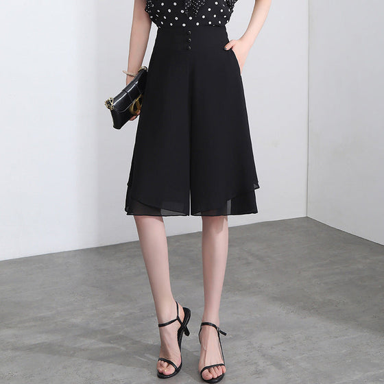 Damen Sommerhose aus Chiffon mit weitem Bein