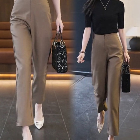 Knöchelhohe Damenhose mit hoher Taille