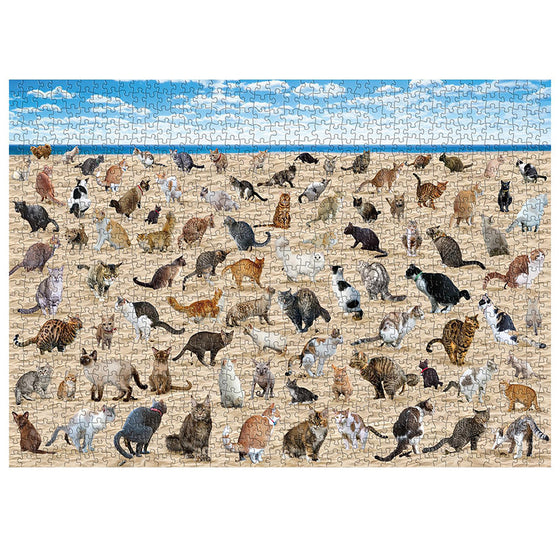 Strandkackendes Katzenpuzzle 1000 Teile