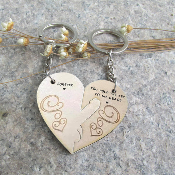 Sie halten den Schlüssel zu meinem Herzen und für immer Paar Schlüsselbund
