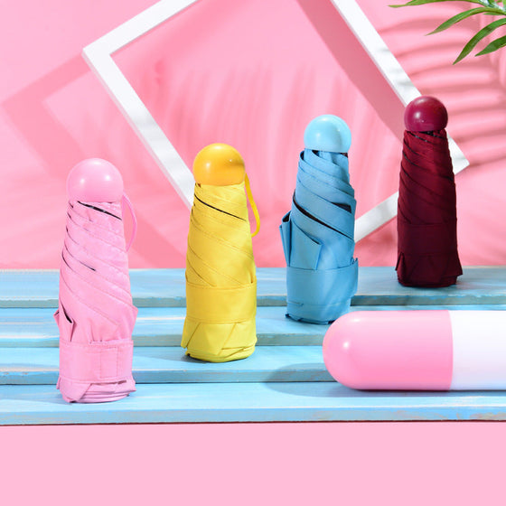 Mini-Satchel-Karten-Kapselform-Regenschirm