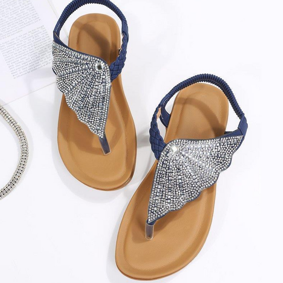 Damen-Sandalen, lässige Kristall-Römer-Hausschuhe