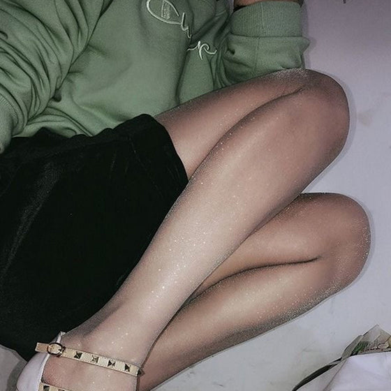 Glänzende dünne Strumpfhosensocken