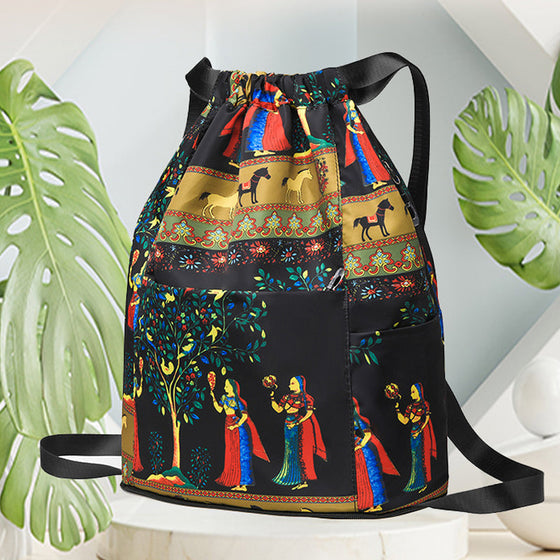 Faltbarer Sportrucksack mit großem Fassungsvermögen und Kordelzug