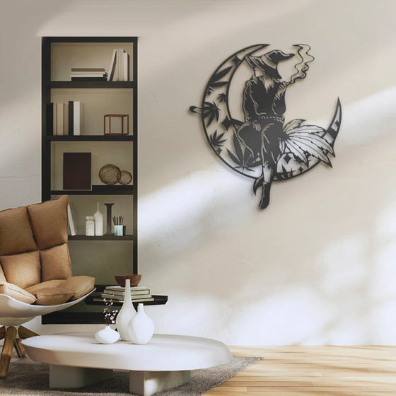 Hexenkraut auf der Mondsichel, Metall-Wandkunst