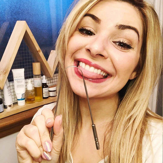 Tragbarer Zungenschaber