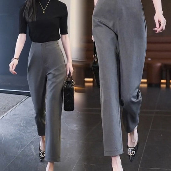 Knöchelhohe Damenhose mit hoher Taille