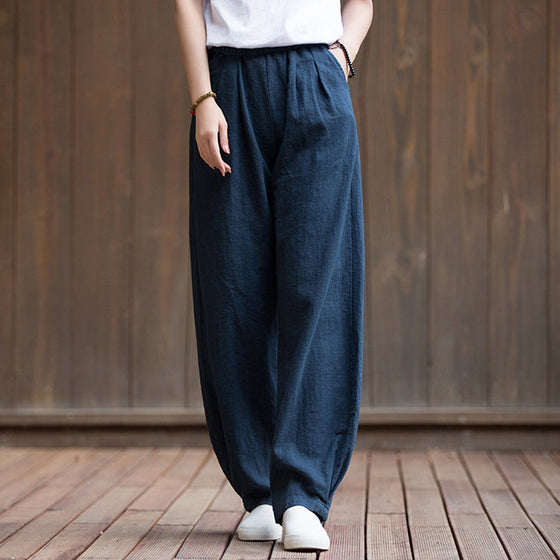 Lässige Hose aus Baumwollhanf