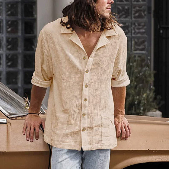 Lockeres, lässiges Langarmhemd für Herren