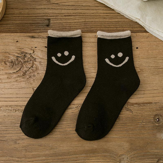 Schönes Lächeln Gesicht Baumwoll Socken