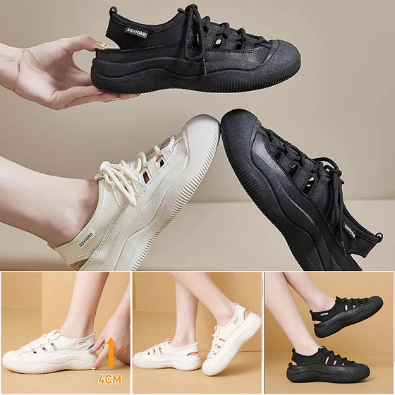 Sommer Dicke Sohle Hohle Weiße Schuhe