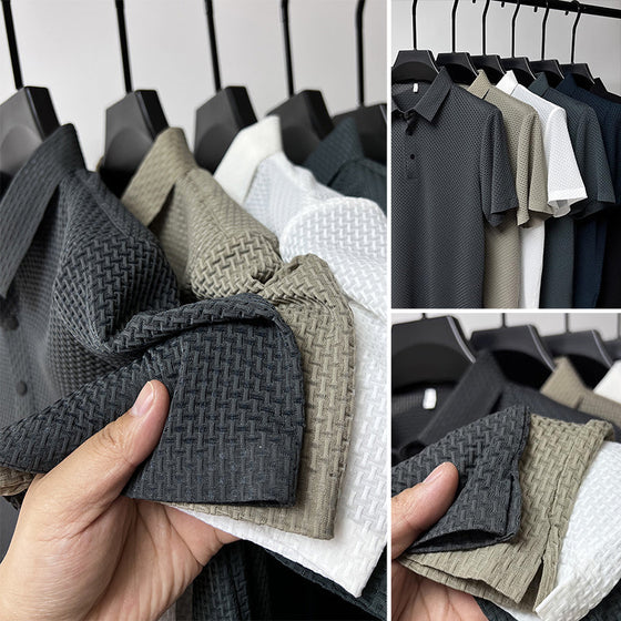 Mesh Ice Silk Kurzarm-T-Shirt Polo-Shirt