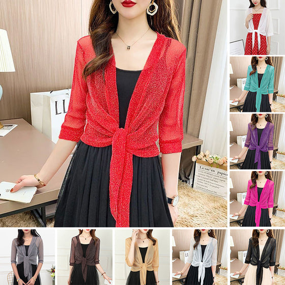 Dünnes Sunblock-Cape aus Perlmuttseide