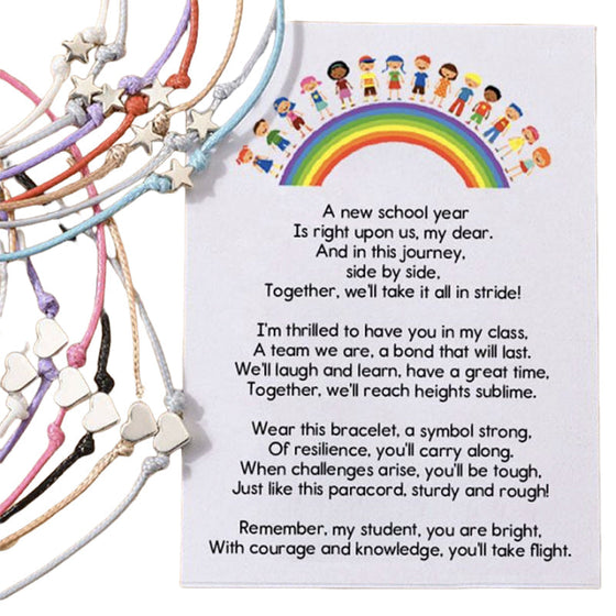 Erster Tag der Schule Armband und Karte Sets Student Geschenk von Lehrer