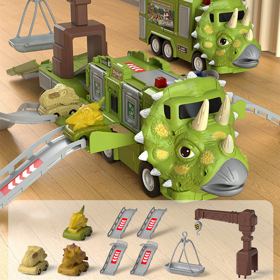 Neues Spielzeugset Dinosaurier-Transforming-Engineering-LKW-Strecke
