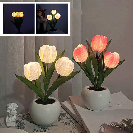 LED-Tulpen-Nachtlicht-Blumen-Tischlampe