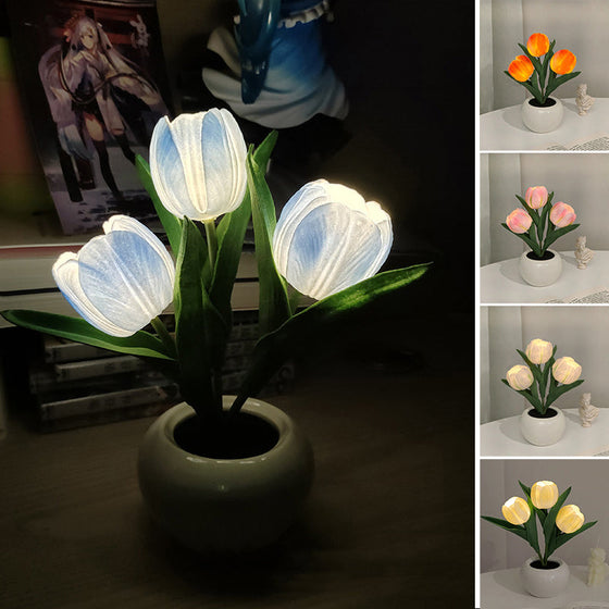 LED-Tulpen-Nachtlicht-Blumen-Tischlampe