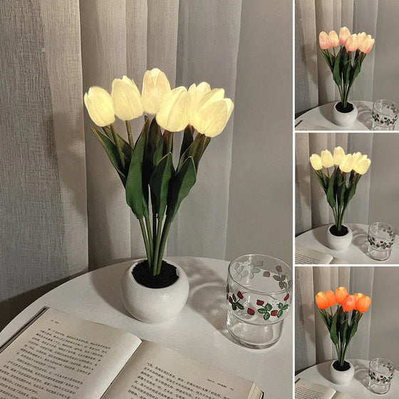 LED-Tulpen-Nachtlicht-Blumen-Tischlampe