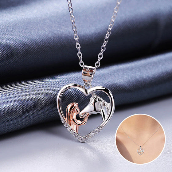 Mädchen und Pferd Halskette Kette