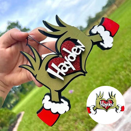 Personalisierter Grinchmas-Ornament, Weihnachtsschmuck
