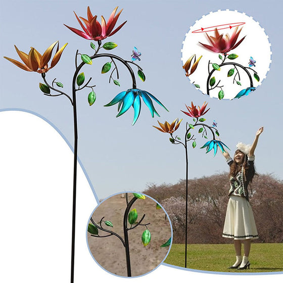 Wunderschöner Sommer-Windspiel mit bunten Blumen