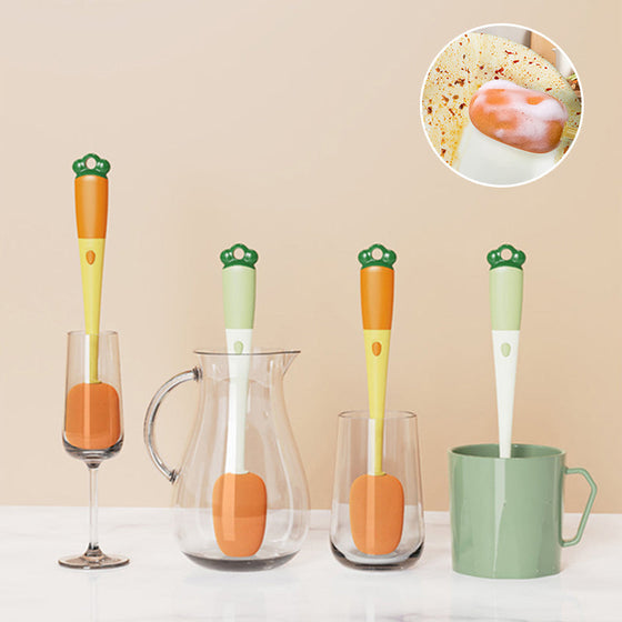 Multifunktionale Reinigungsbürste in Karottenform