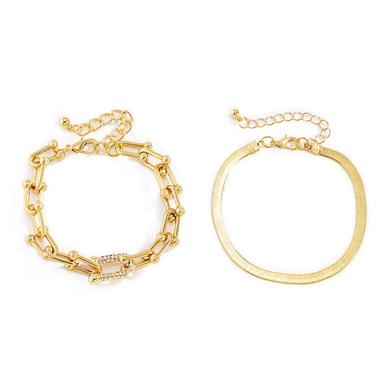 Minimalistisches Schlangenknochen-Metallarmband