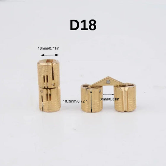 Verdeckte Messingscharniere