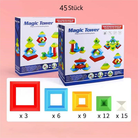 Pyramiden, die Blöcke stapeln